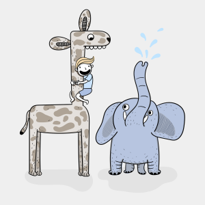elephant, giraffe, boy-5709468.jpg