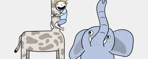 elephant, giraffe, boy-5709468.jpg